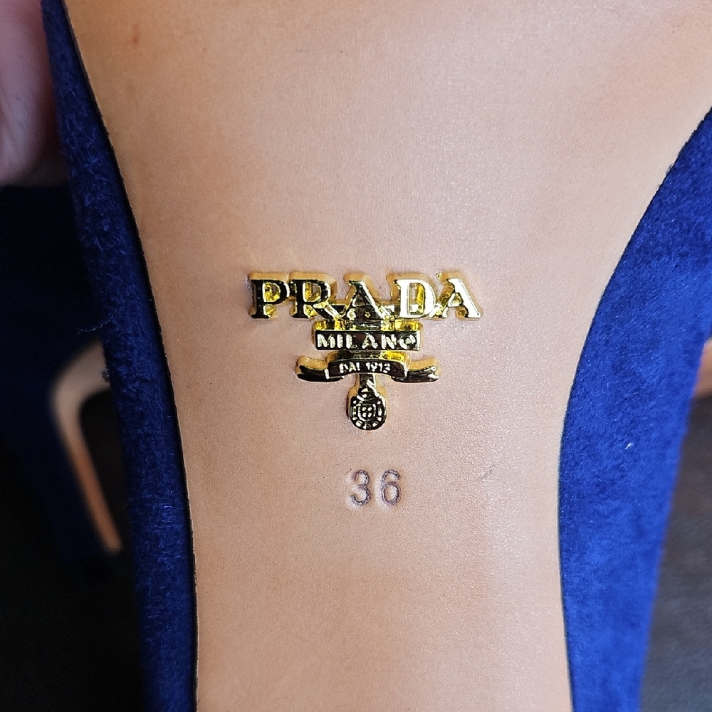 Prada Blue Suede Kitten Heels - Picture 10 of 12
